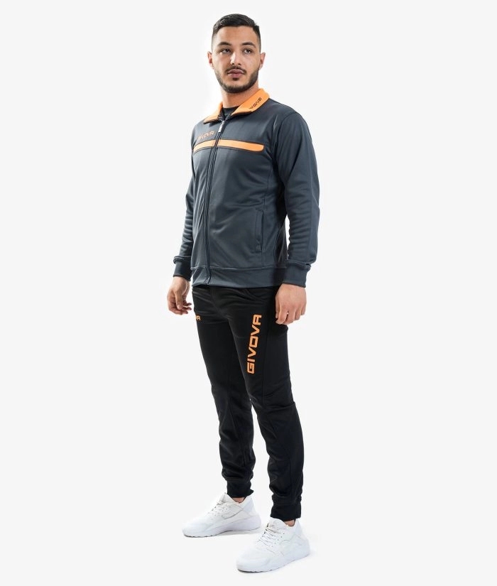 Givova One Full Zip melegítő szett unisex szürke-narancs fluo 2328 demo