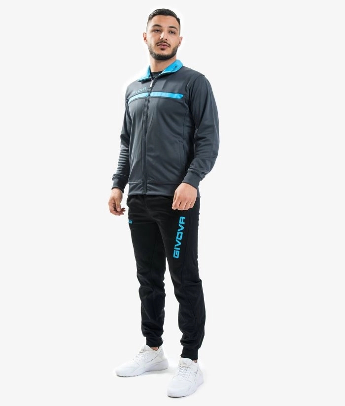 Givova One Full Zip melegítő szett unisex szürke-türkiz 2324 demo