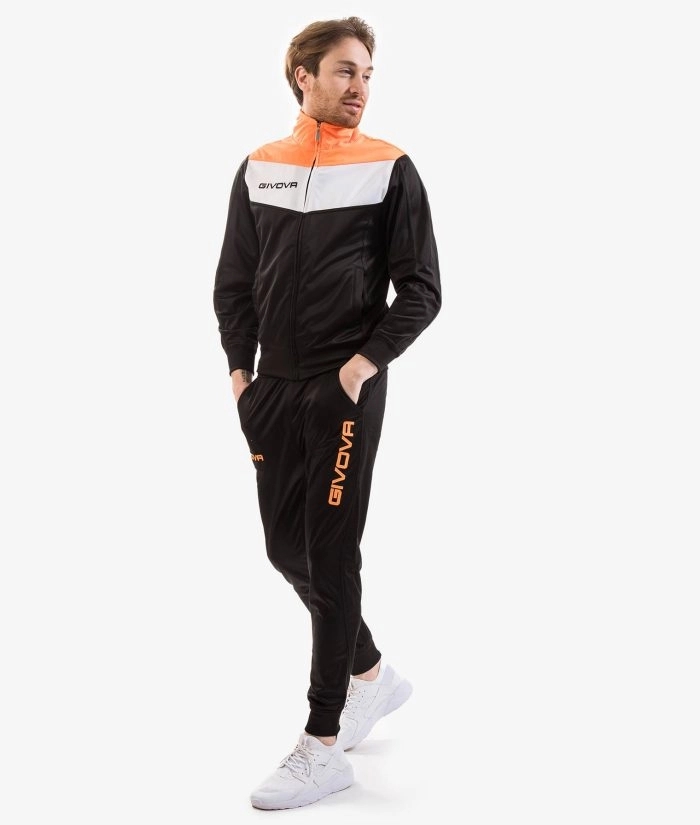 Givova Tuta Campo melegítő szett unisex fekete-narancs fluo 1028 demo