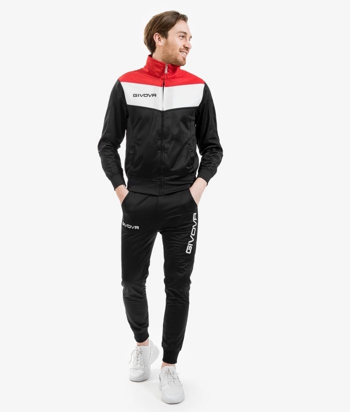 Givova Tuta Campo melegítő szett unisex fekete-piros 1012 demo