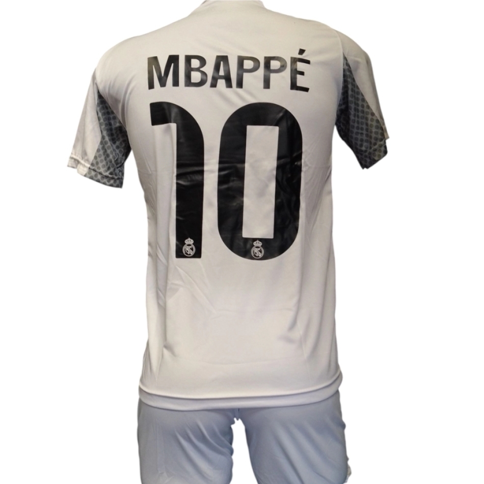 Focimez nadrággal Replika Real M. Mbappé fehér-szürke demo