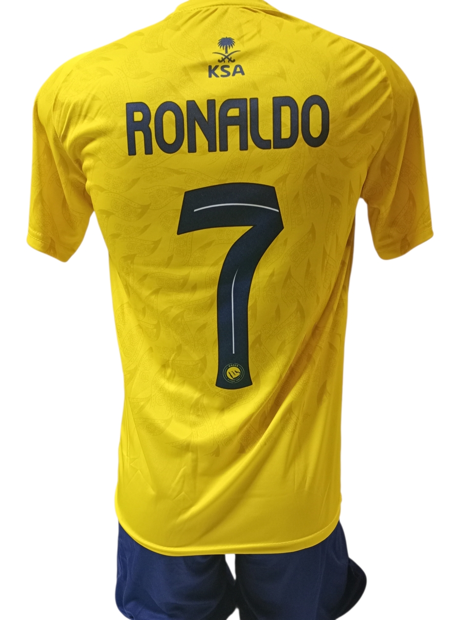 Focimez nadrággal Replika AL Nassr Ronaldo sárga-s.kék demo